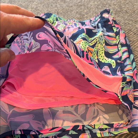 Lilly Pulitzer Navy and Pink Tropical Athletic Shorts - Picture 5 of 5